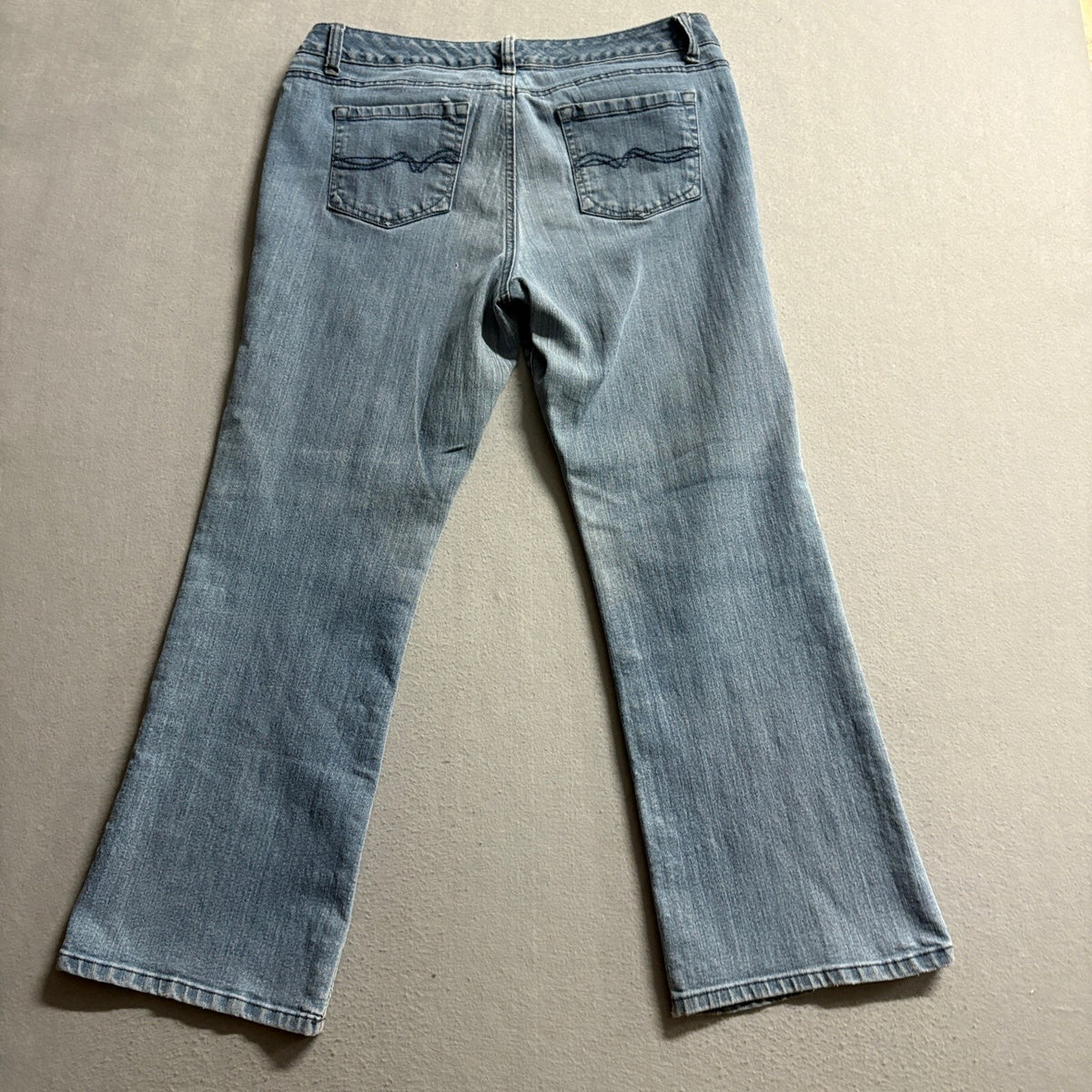 Covington Petite Bootcut Jeans Womens 12P Blue Denim Stretch Medium Wash
