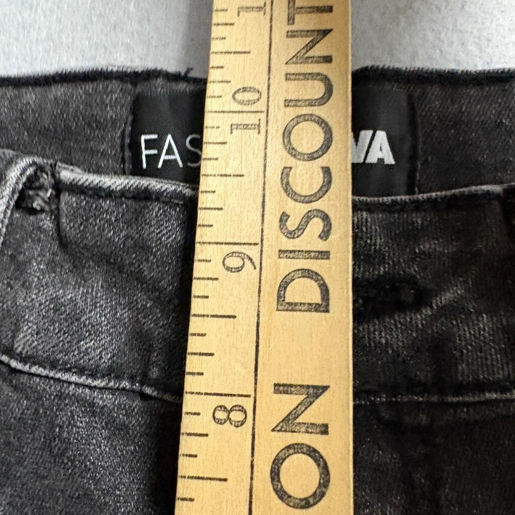 Fashion Nova Lace Up Side Jeans Womens Medium Black Denim Skinny High Rise