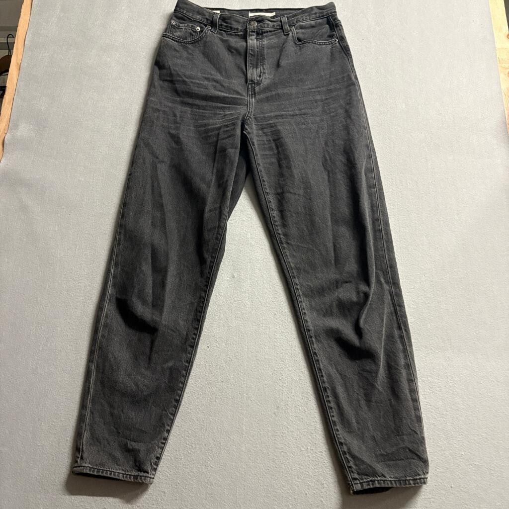 Levis Premium High Loose Taper Jeans Womens 29 Gray Black Denim High Rise