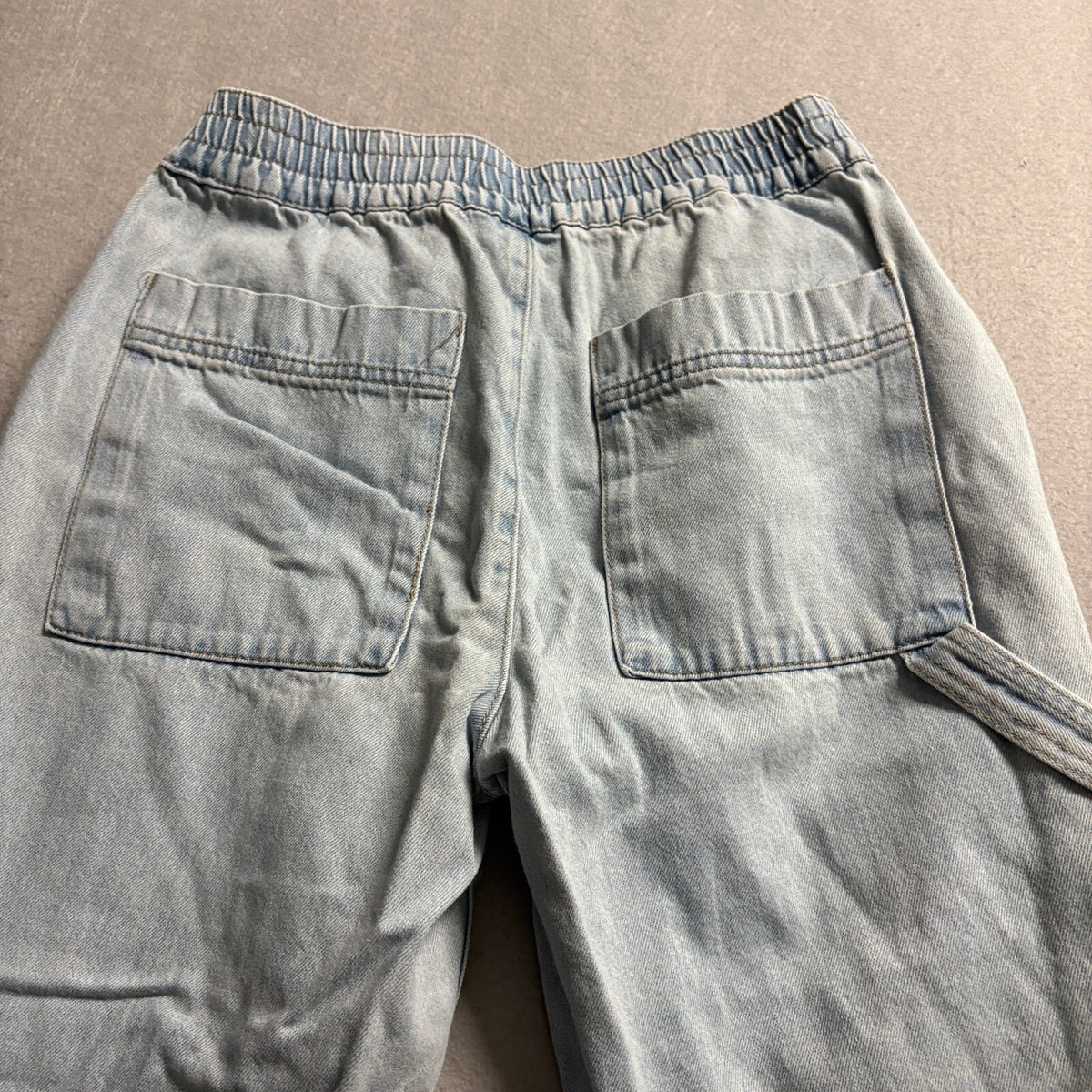 Forever 21 Denim Jogger Pants Womens Small Light Wash Carpenter Utility Elastic