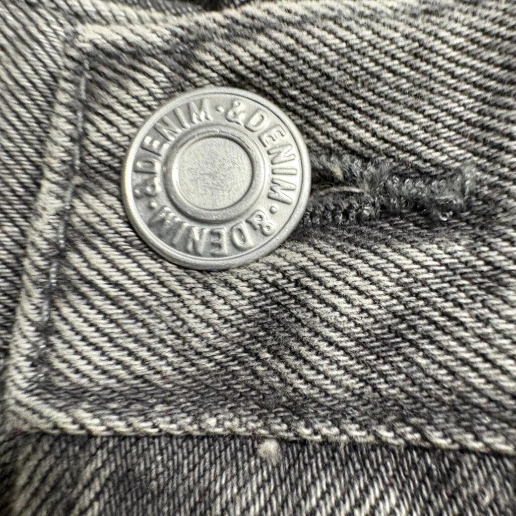 H&M Relaxed Fit Jeans Mens 36x32 Gray Denim Button Fly Straight Leg