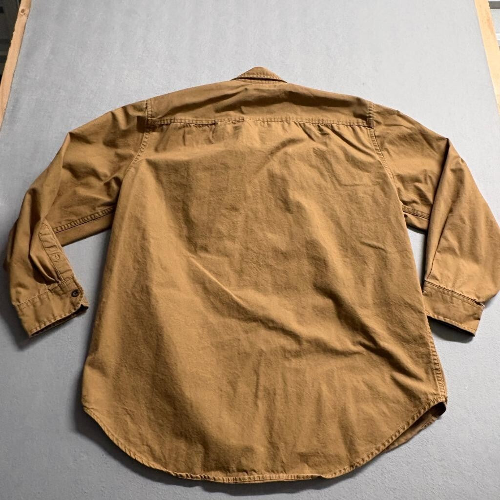 Outdoor Life Shirt Mens XL Brown Cotton Canvas Heavyweight Workwear Button Up
