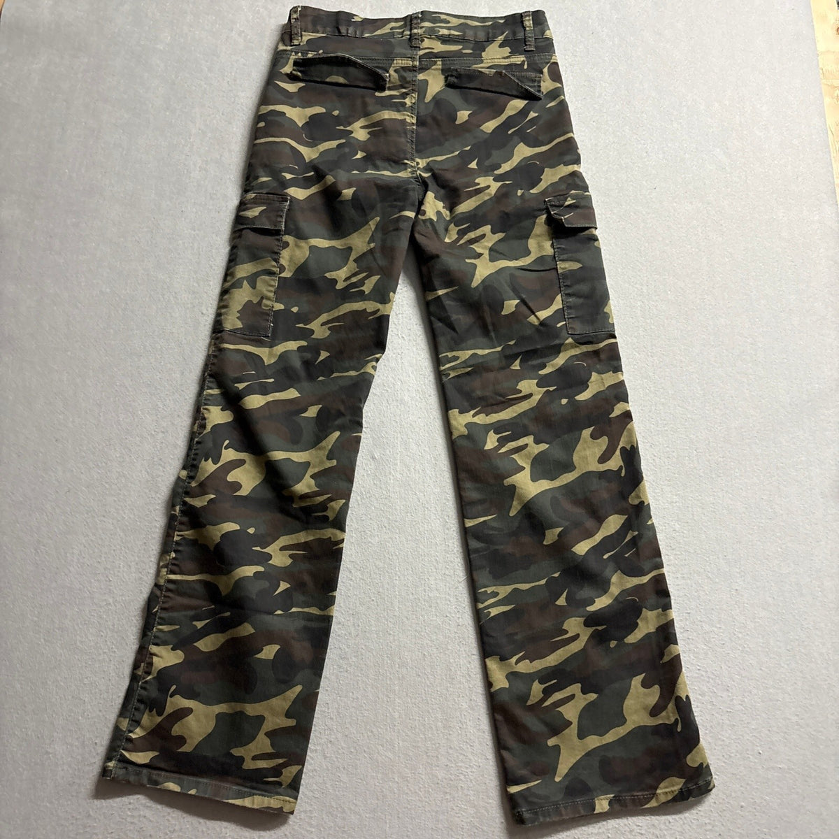 VIP Jeans Womens Size 9/29 Camo Cargo Pants Green Camouflage Wide Straight Leg