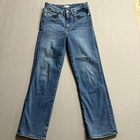 Good American Always Fits Good Legs Straight Jeans Womens 6-12 Blue Denim 27x28