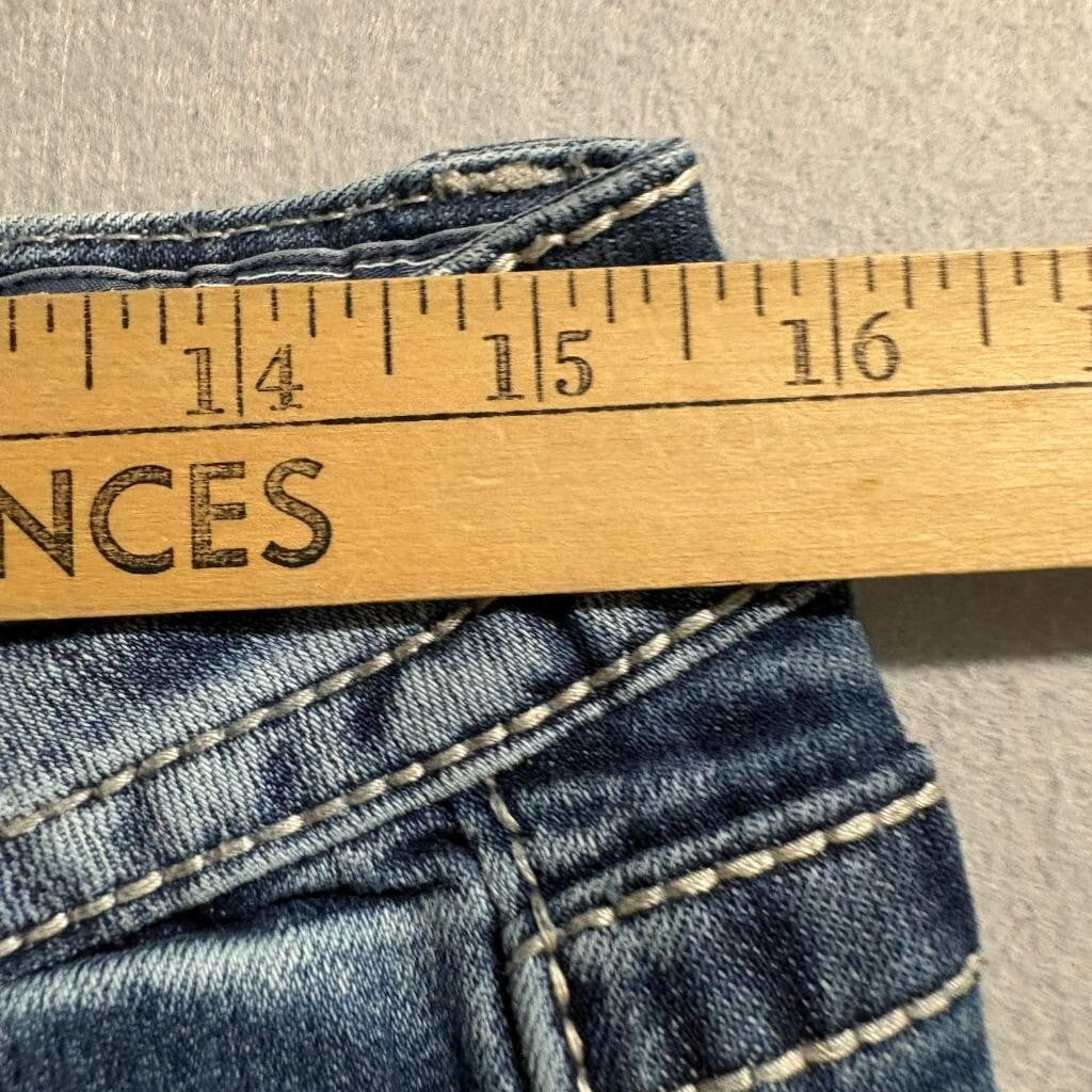 Miss Me Signature Bootcut Jeans Womens Size 30 Dark Wash Fleur De Lis