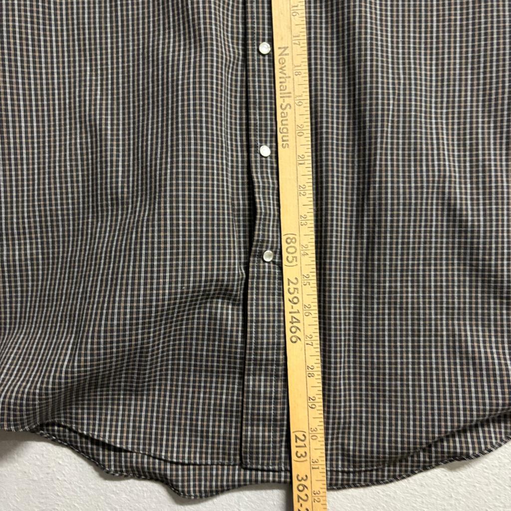 Ely Cattleman Western Shirt Mens Large Black Plaid Pearl Snap Long Sleeve Cotton