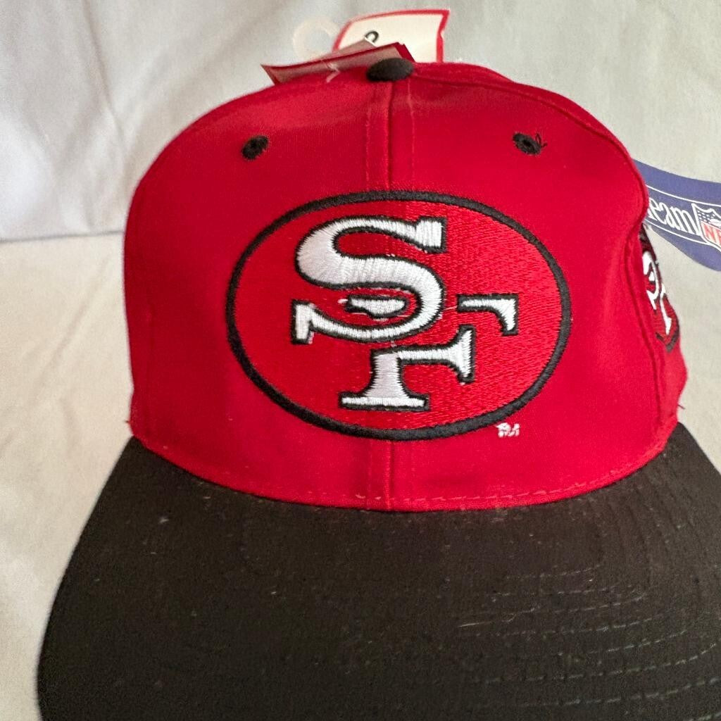 Vintage San Francisco 49ers Snapback Hat Youth Red Black Cap Team NFL NWT