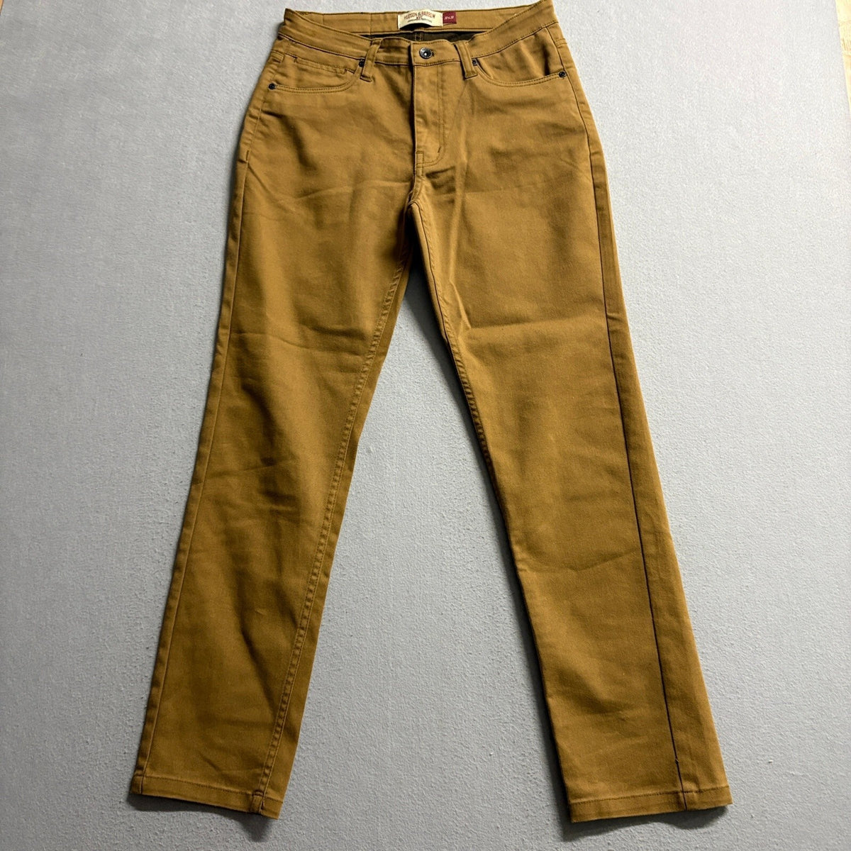 Hudson and Barrow NYC Mens Slim Stretch Pants 30x30 Brown Chino 5-Pocket