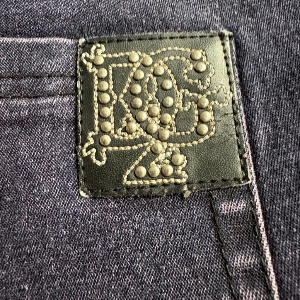 DG2 by Diane Gilman Jeans Womens 4 Dark Wash Bootcut Stretch Denim Purple Hue