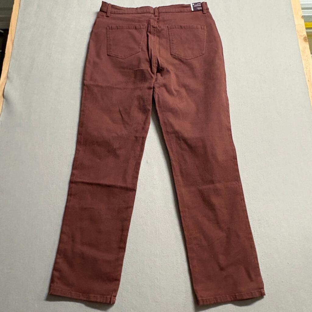 Gloria Vanderbilt Amanda Classic High Rise Tapered Jeans Womens 16 Tall Red Wine
