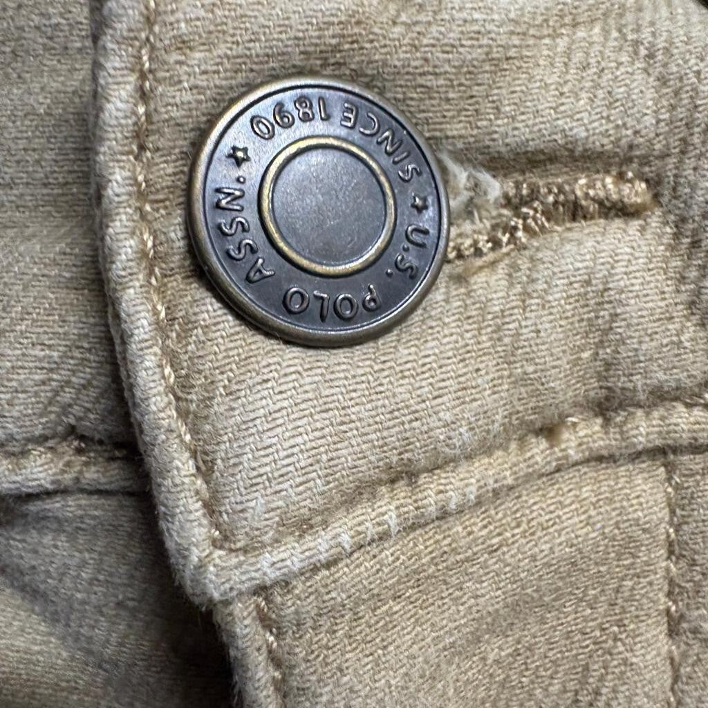 US Polo Assn Pants Mens 30x32 Tan Corduroy Stretch Slim Straight Chino Five
