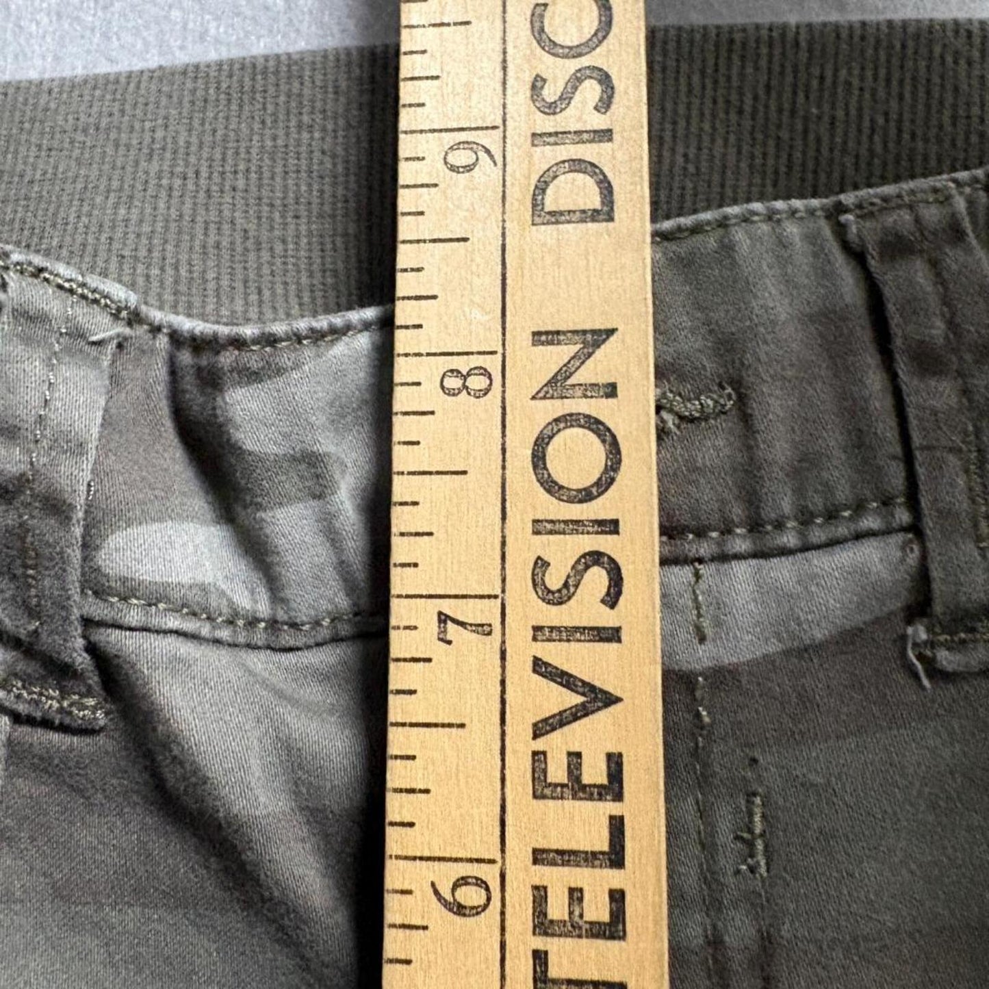 Rewind Camouflage Cargo Pants Womens Size 7 Green Camo Utility Stretch Slim