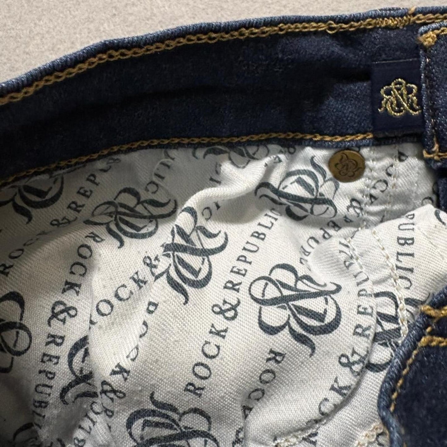 Rock and Republic Berlin Skinny Jeans Womens 6M Blue Denim Rx Stretch