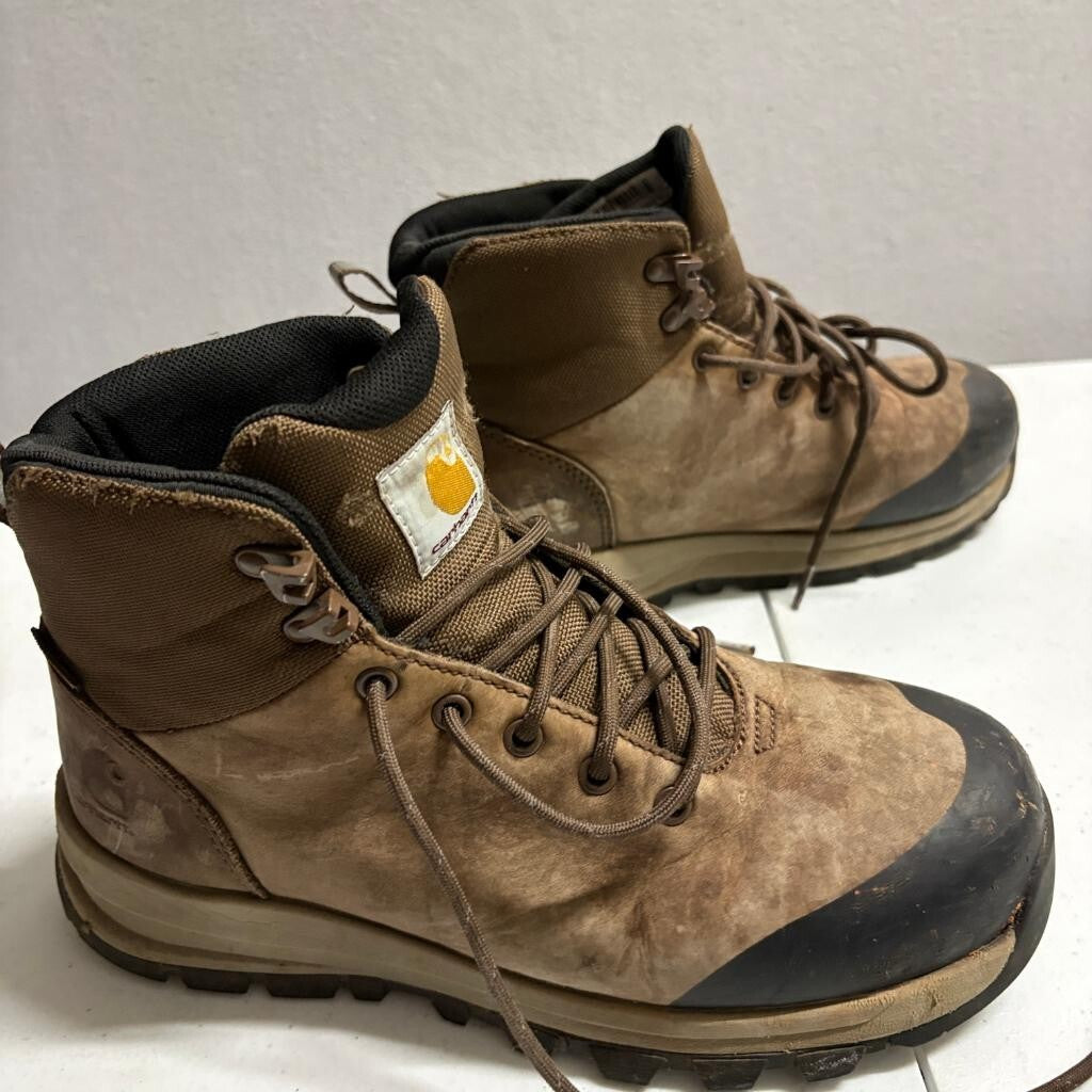 Carhartt Force 5-Inch Waterproof Work Boots Mens Size 8 Brown Leather FH5520-M