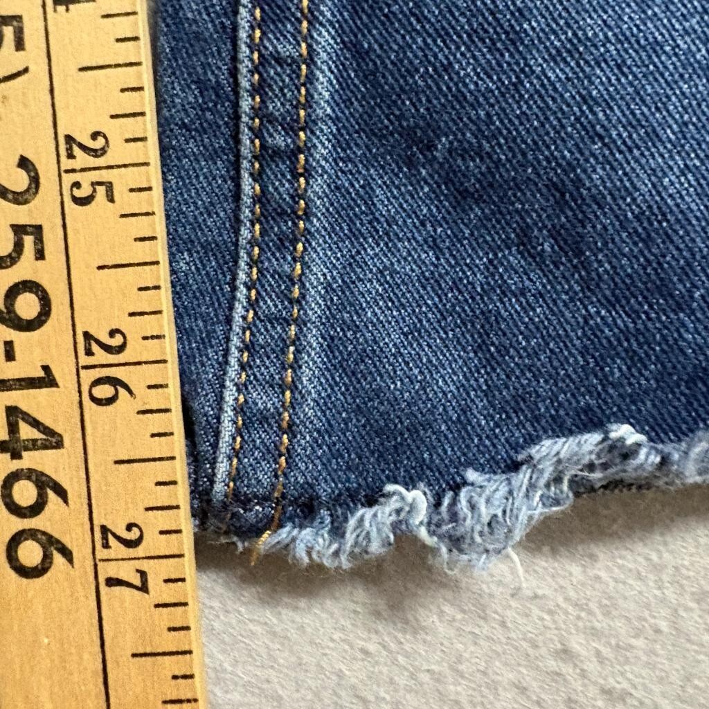 Vigoss Marley Crop Boot Jeans Womens 27 Blue Denim Raw Hem Stretch Mid Rise