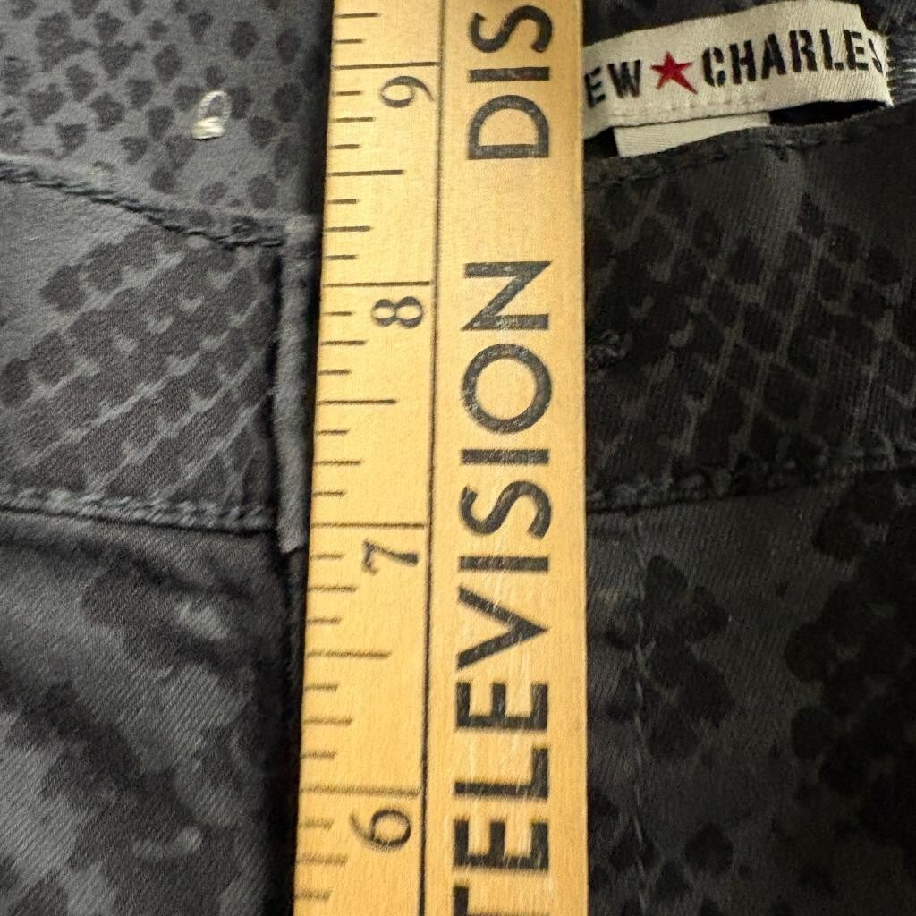 Andrew Charles Womens Snakeskin Print Jeans Size 28 Gray Black Stretch Skinny