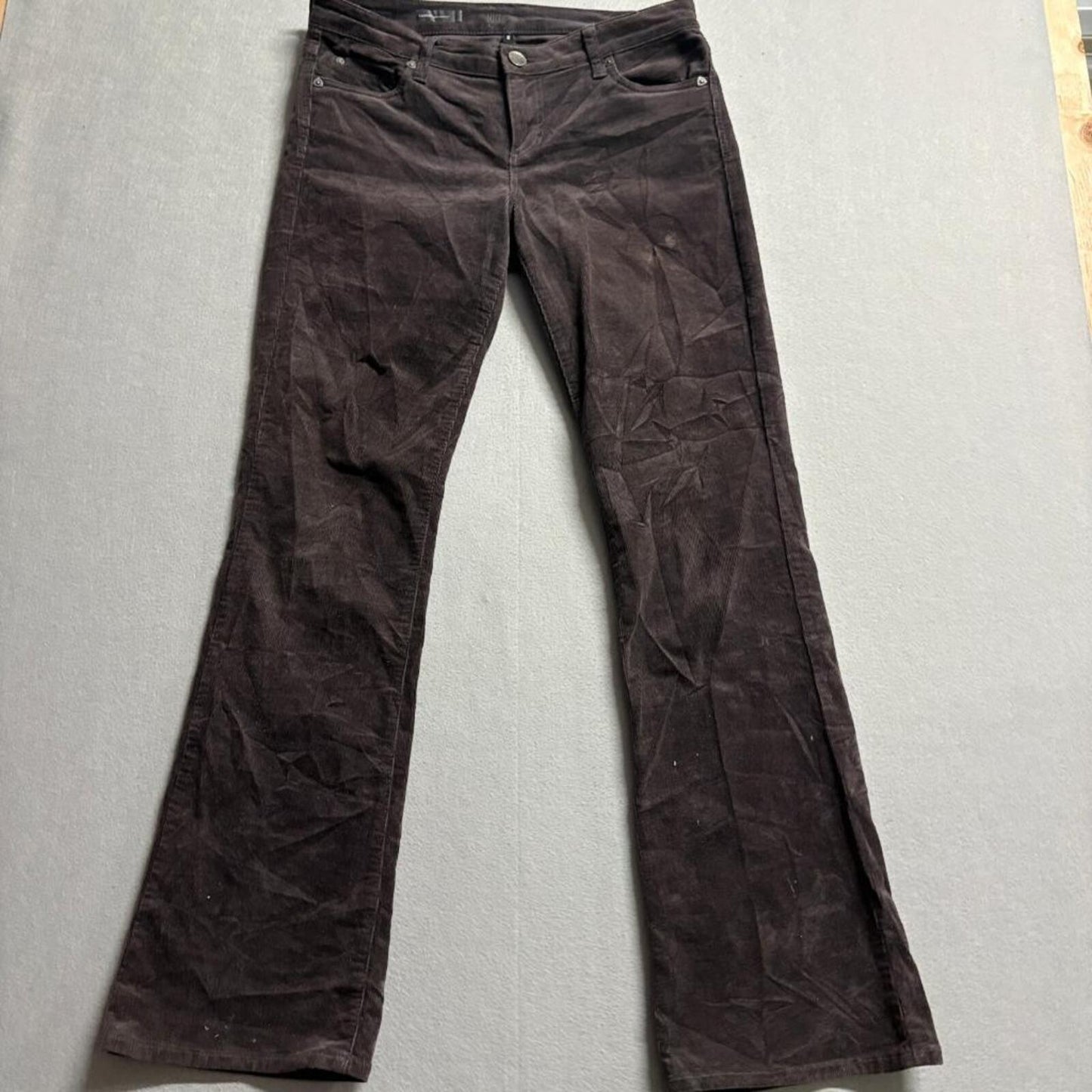 KUT from the Kloth Farrah Baby Bootcut Corduroy Pants Womens Size 8 Brown