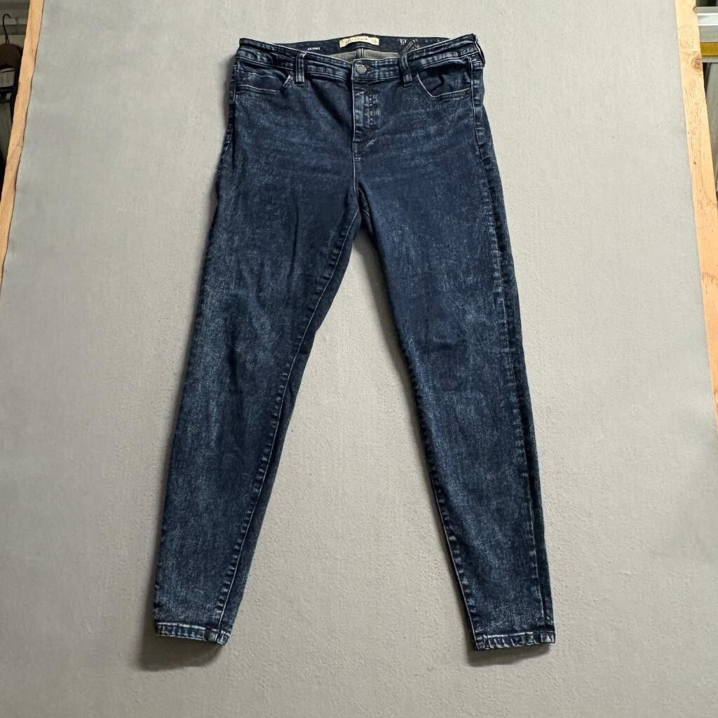 Liverpool Los Angeles Skinny Jeans Womens 14/32 Eco Logical Dark Acid Wash Blue