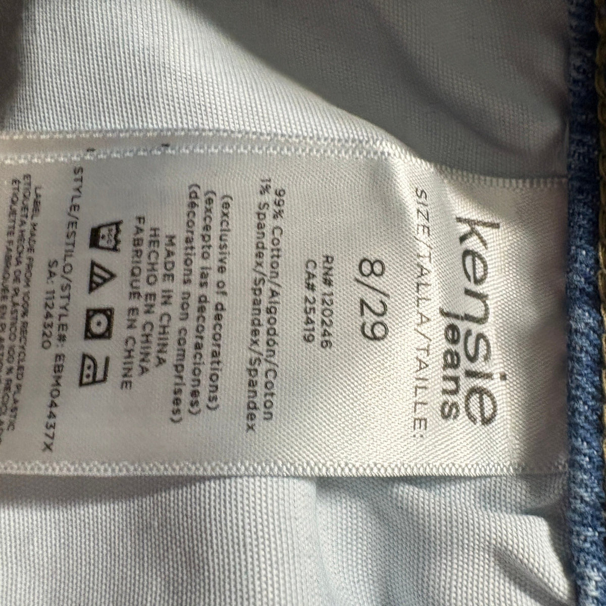 Kensie Jeans Womens 8/29 The Mila Ultra High Rise Straight Leg Blue Denim