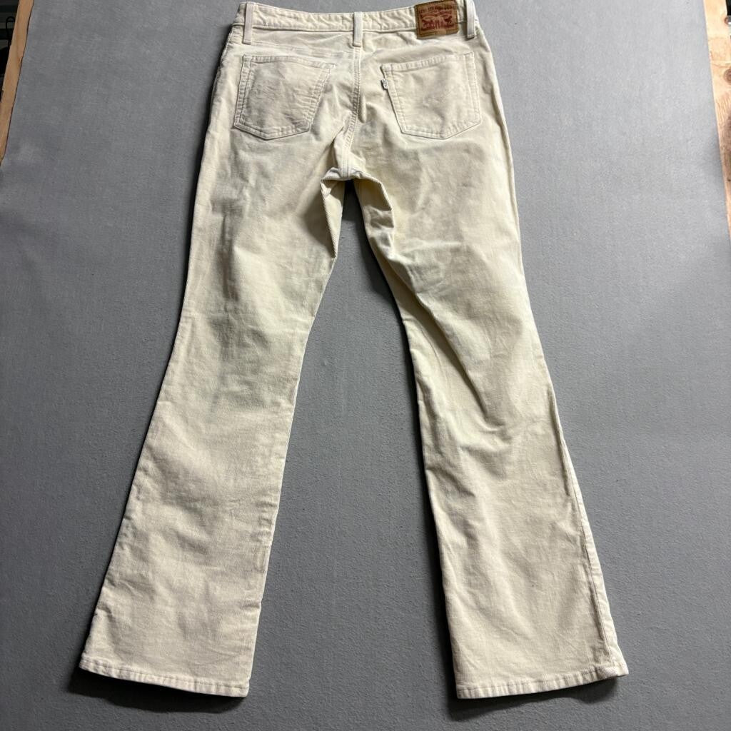 Levi's 725 High Rise Bootcut Corduroy Pants Womens 31x32 Cream Off White Stretch