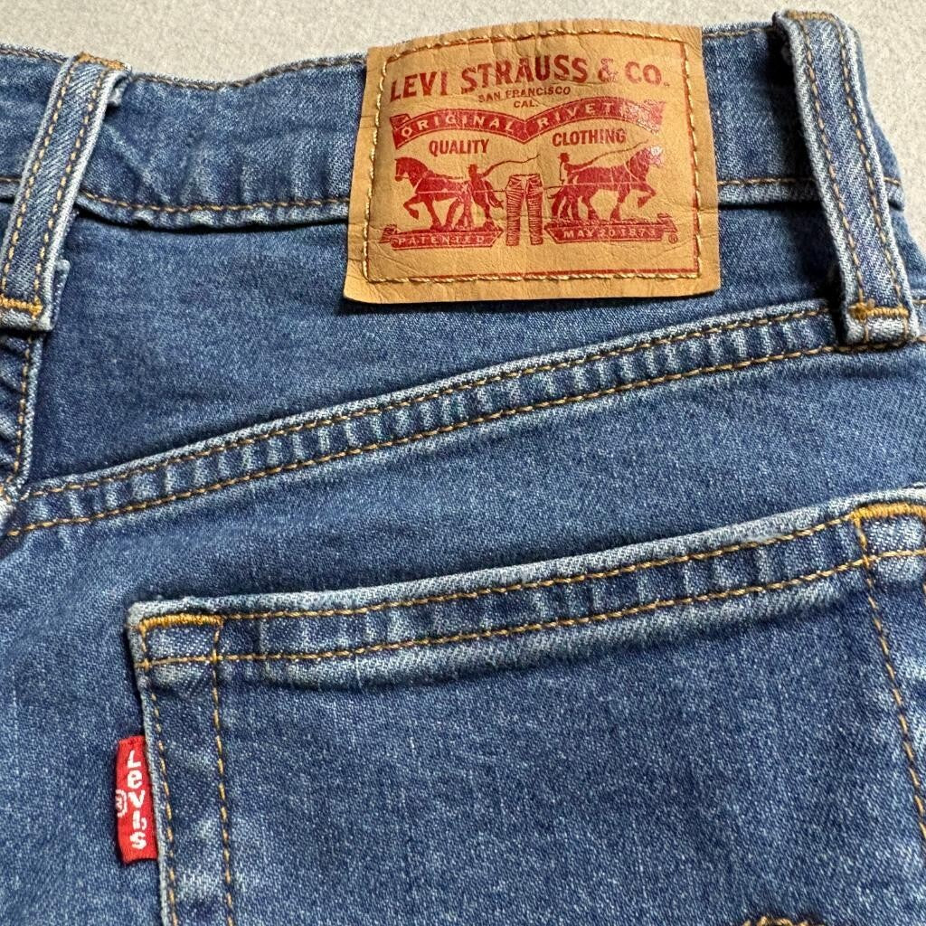 Levis Wedgie Skinny Jeans Womens 25 Blue Denim High Rise Stretch Ankle