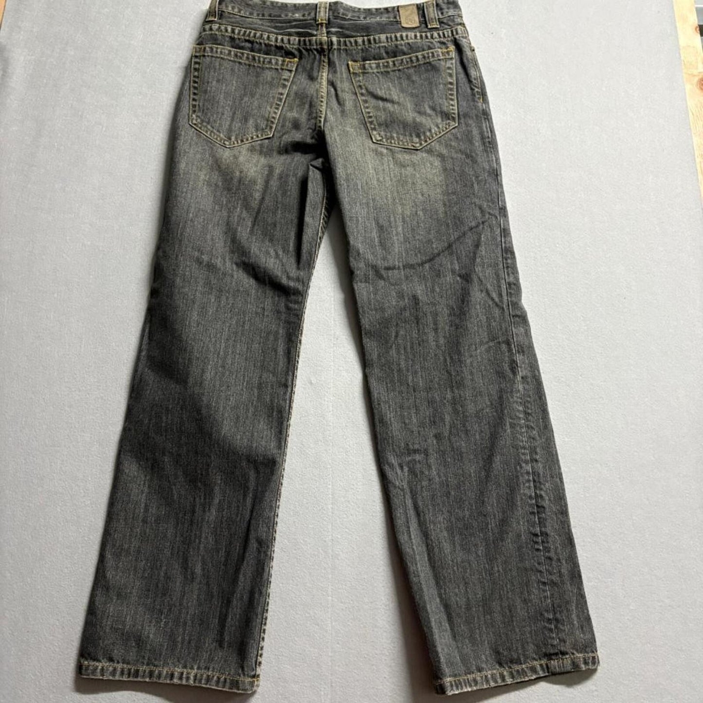 Mossimo Supply Co Dean Straight Jeans Mens 34x32 Gray Black Premium Denim Cotton
