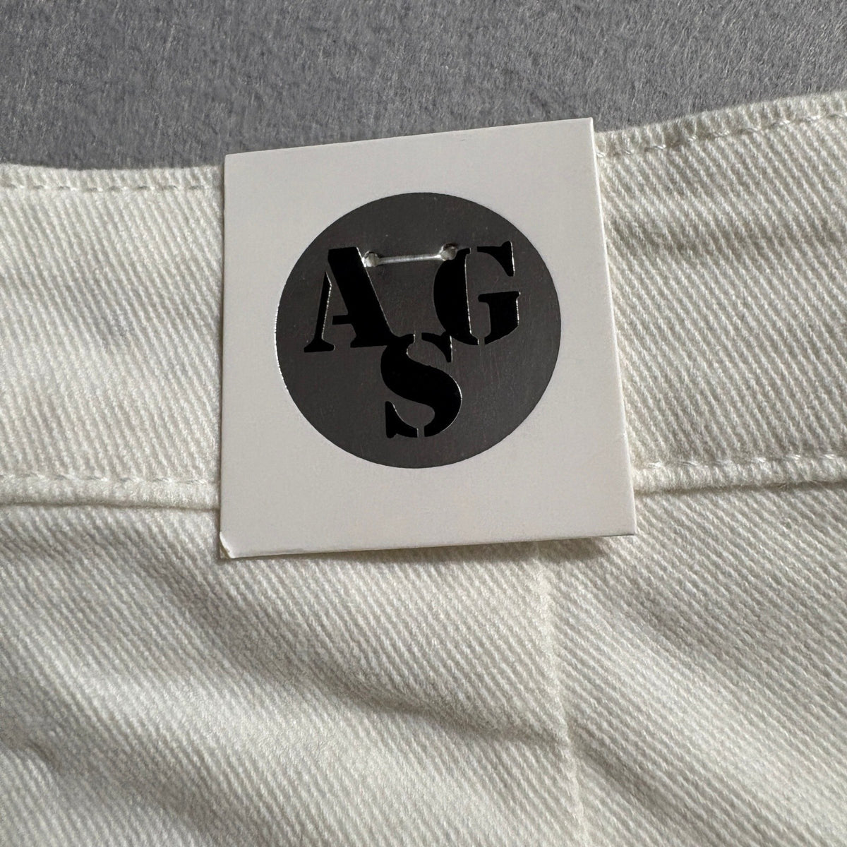 AGS Premium Denim Jeans Womens Size 5 White Wide Leg Raw Hem Stretch New