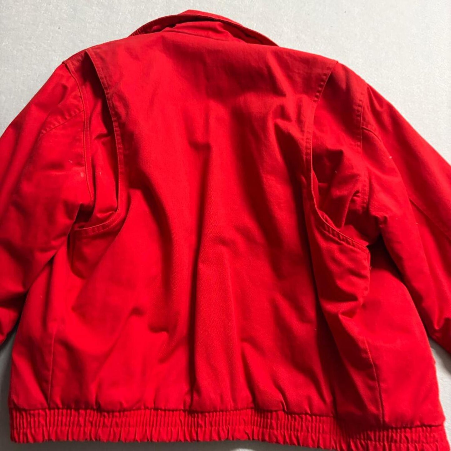 Vintage Stone Ridge Bomber Jacket Mens L Red Cotton Harrington Zip Up Taiwan