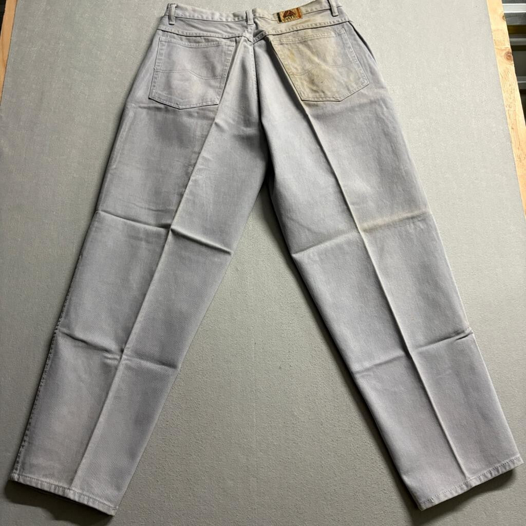 Vintage Gate Jeans Mens 36x31 Gray Denim 100% Cotton Made in Taiwan Distressed