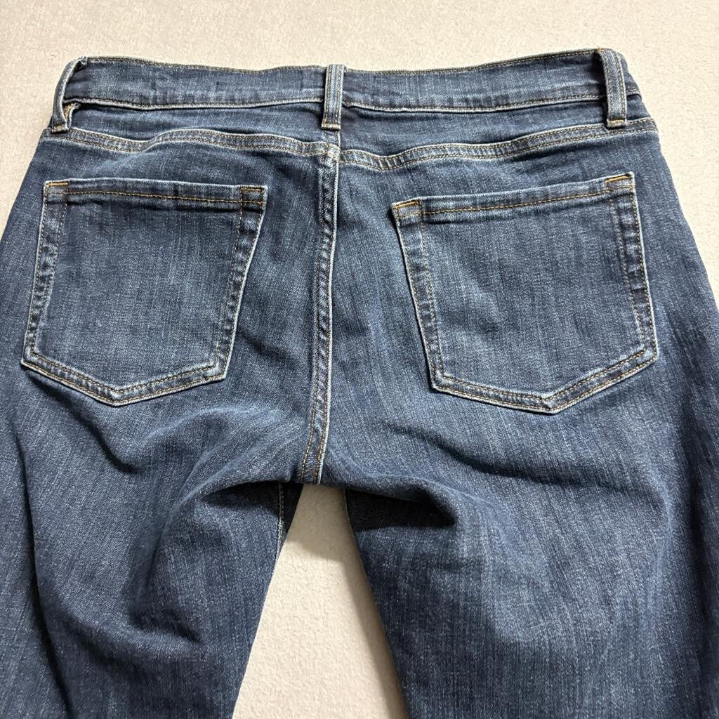 FRAME Le Garcon Crop Jeans Womens 27 Blue Denim Distressed Slim Boyfriend