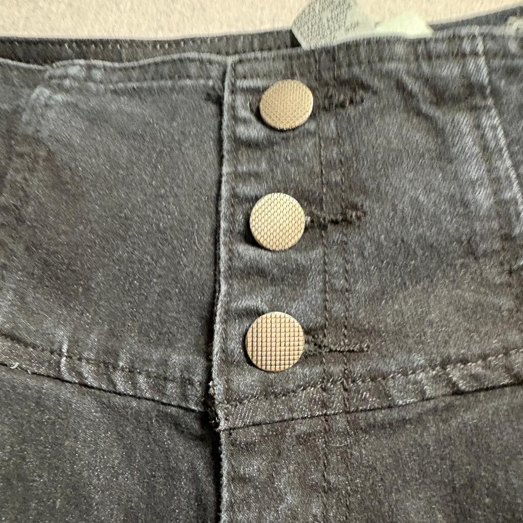 Mi Jeans Womens Size 7 Black High Rise Skinny Jeans Stretch Denim 3 Button Fly