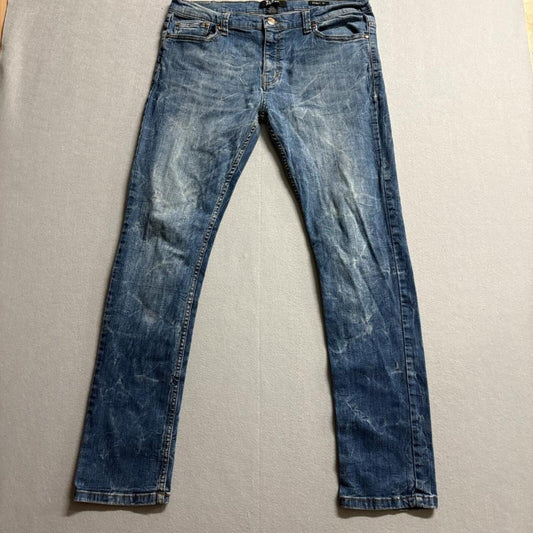 ReFuel Skinny Fit Jeans Mens 36x32 Blue Denim Stretch Distressed Pakistan