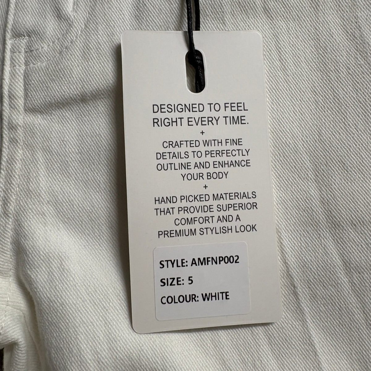 AGS Premium Denim Jeans Womens Size 5 White Wide Leg Raw Hem Stretch New
