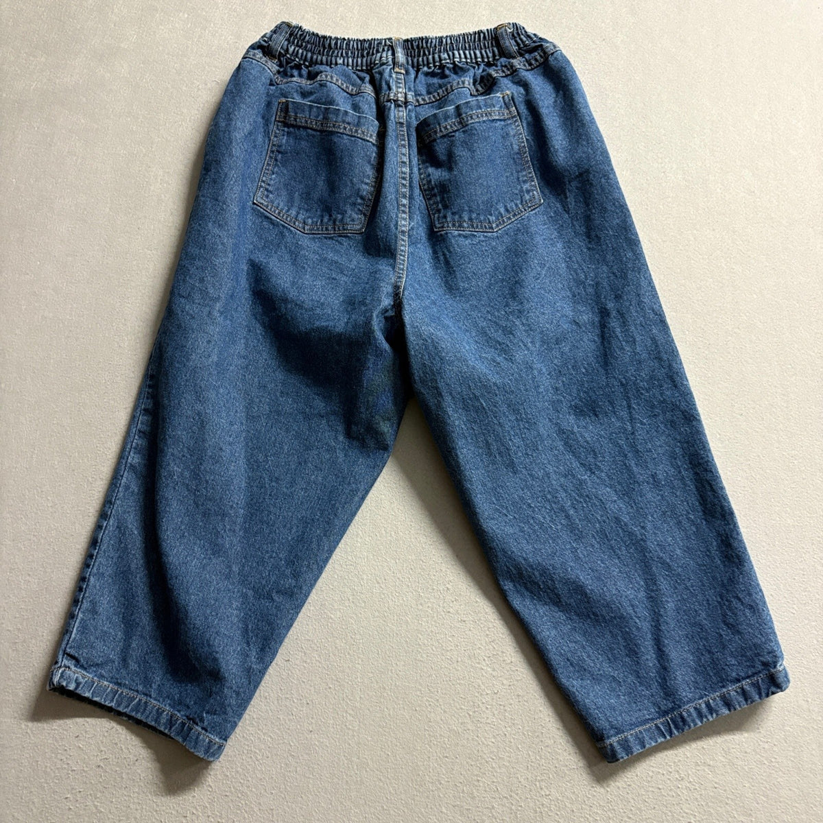 Woman Within Crop Jeans Womens Plus 16W Blue Denim Elastic Waist Capris