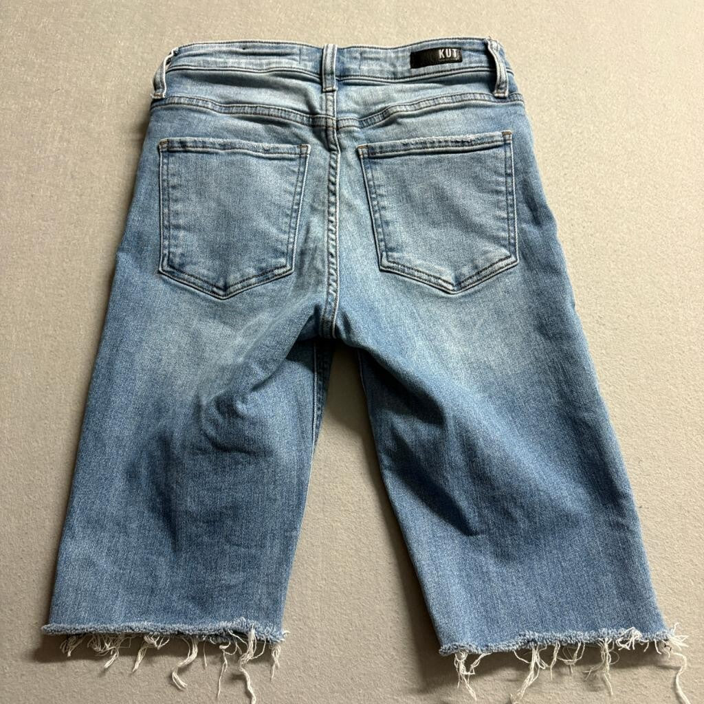Kut from the Kloth Rachael Fab Ab Mom Jean Shorts Womens Size 0 Blue Denim