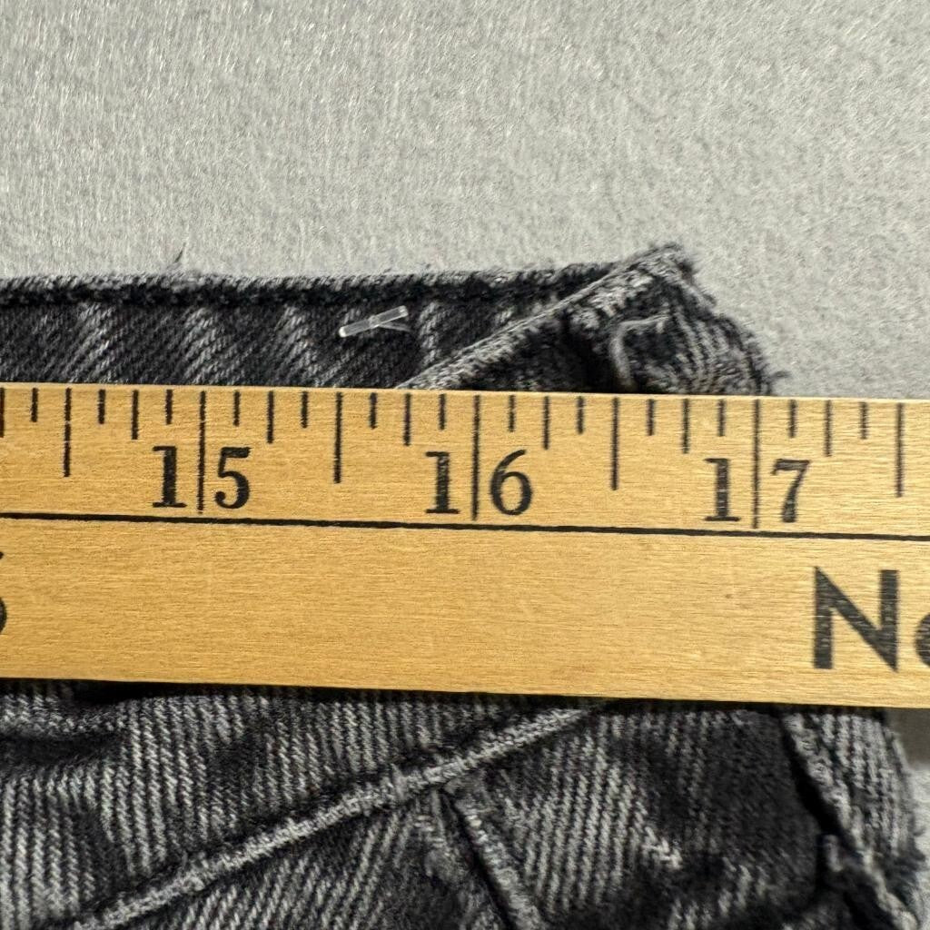 Paige Sarah Straight Ankle Jeans Womens 32 Gray Acid Wash Raw Hem Distressed