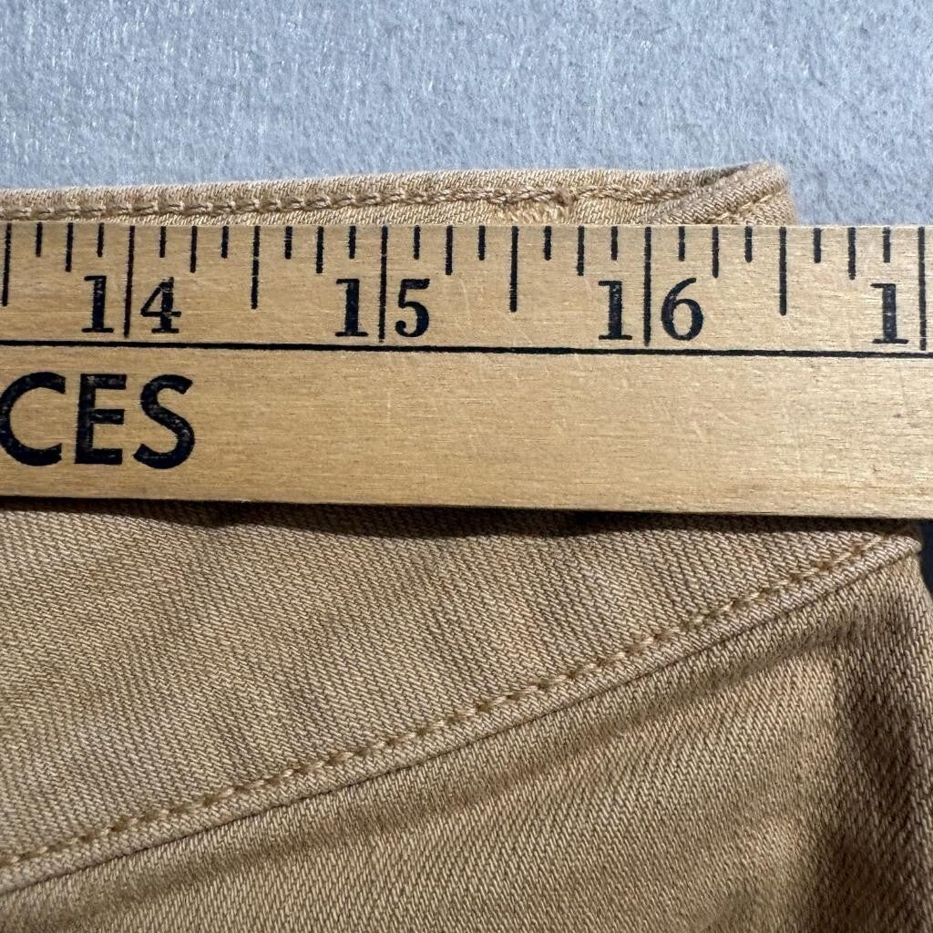 LL Bean True Shape Denim Jeans Womens 14 MT Tan Classic Fit Straight Leg NWT