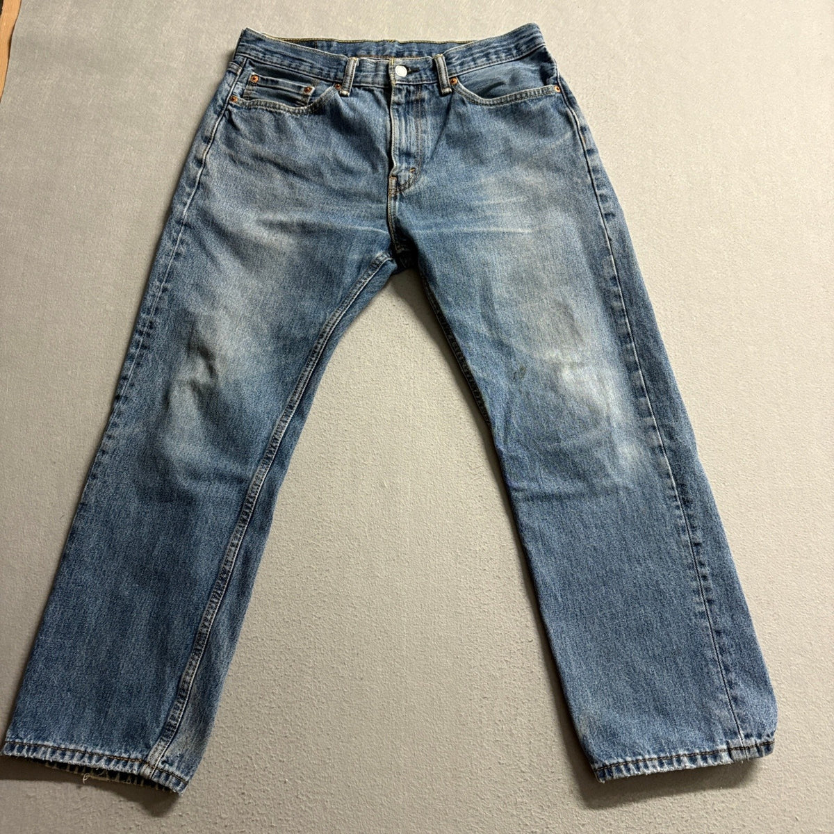 Levi's 505 Regular Fit Jeans Mens 34x29 Medium Wash Blue Denim Straight Leg