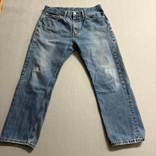 Levi's 505 Regular Fit Jeans Mens 34x29 Medium Wash Blue Denim Straight Leg