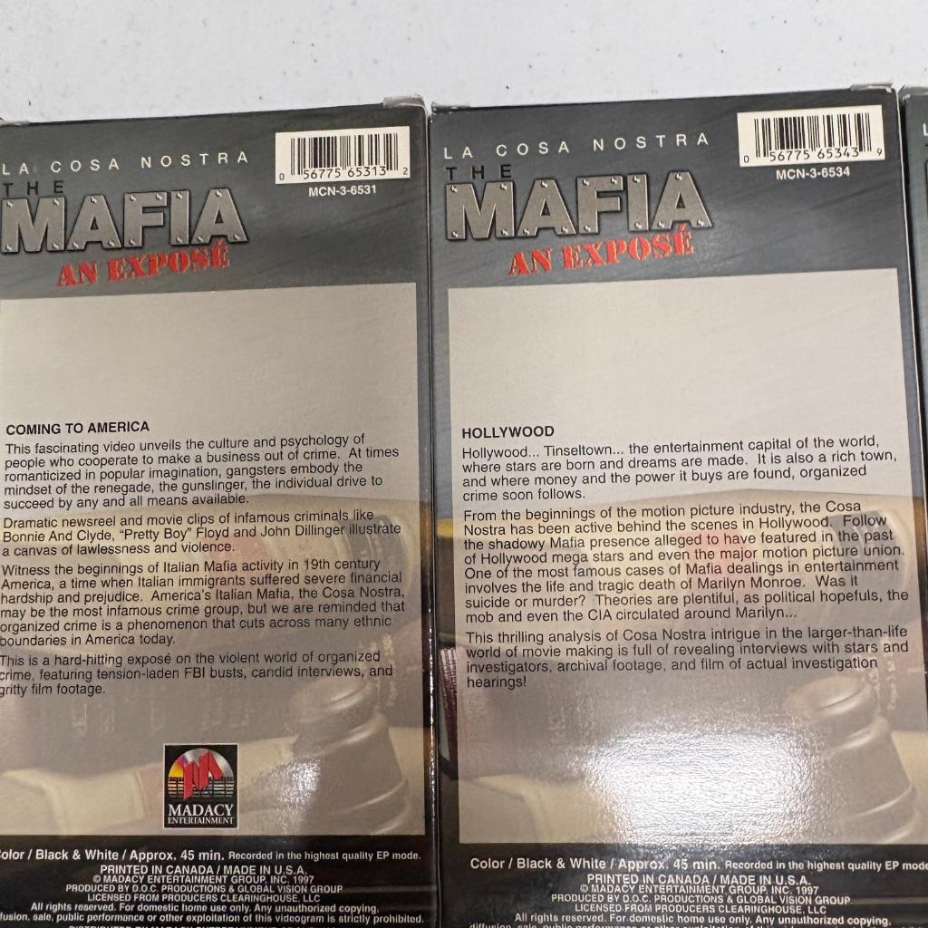 The Mafia An Expose La Cosa Nostra VHS Lot of 10 Gotti Al Capone Hoffa Vegas