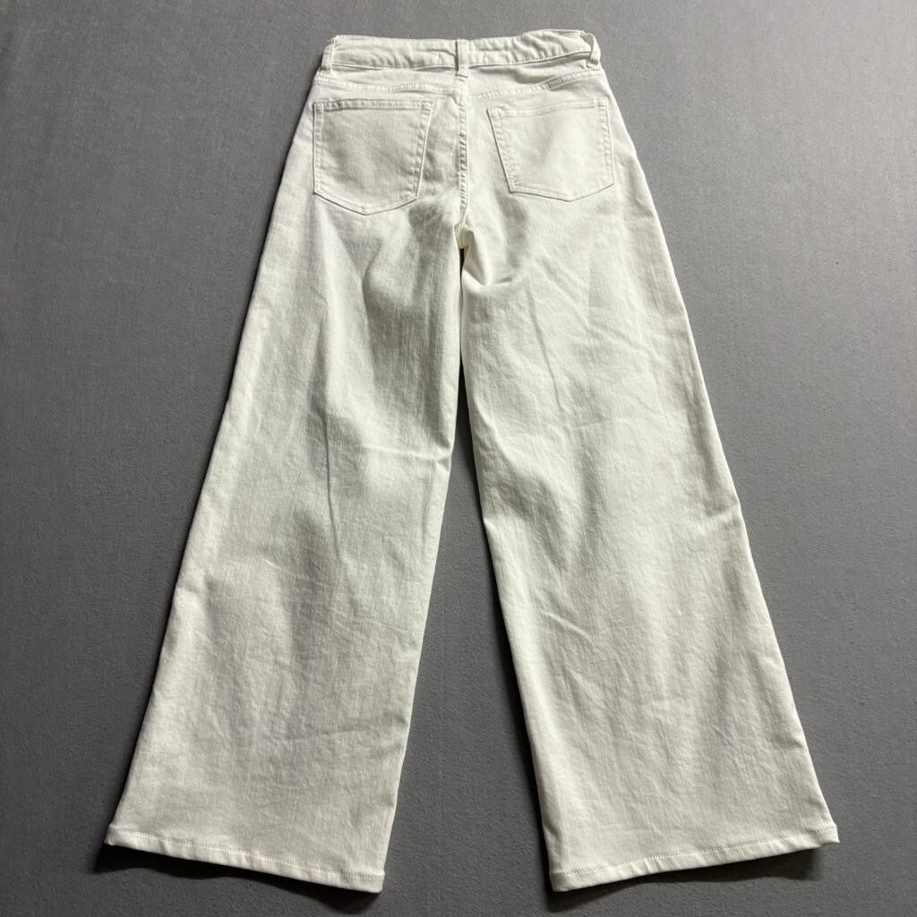 Onero Women White Wide Leg Jeans Size 25 High Rise Stretch Denim Cotton Blend