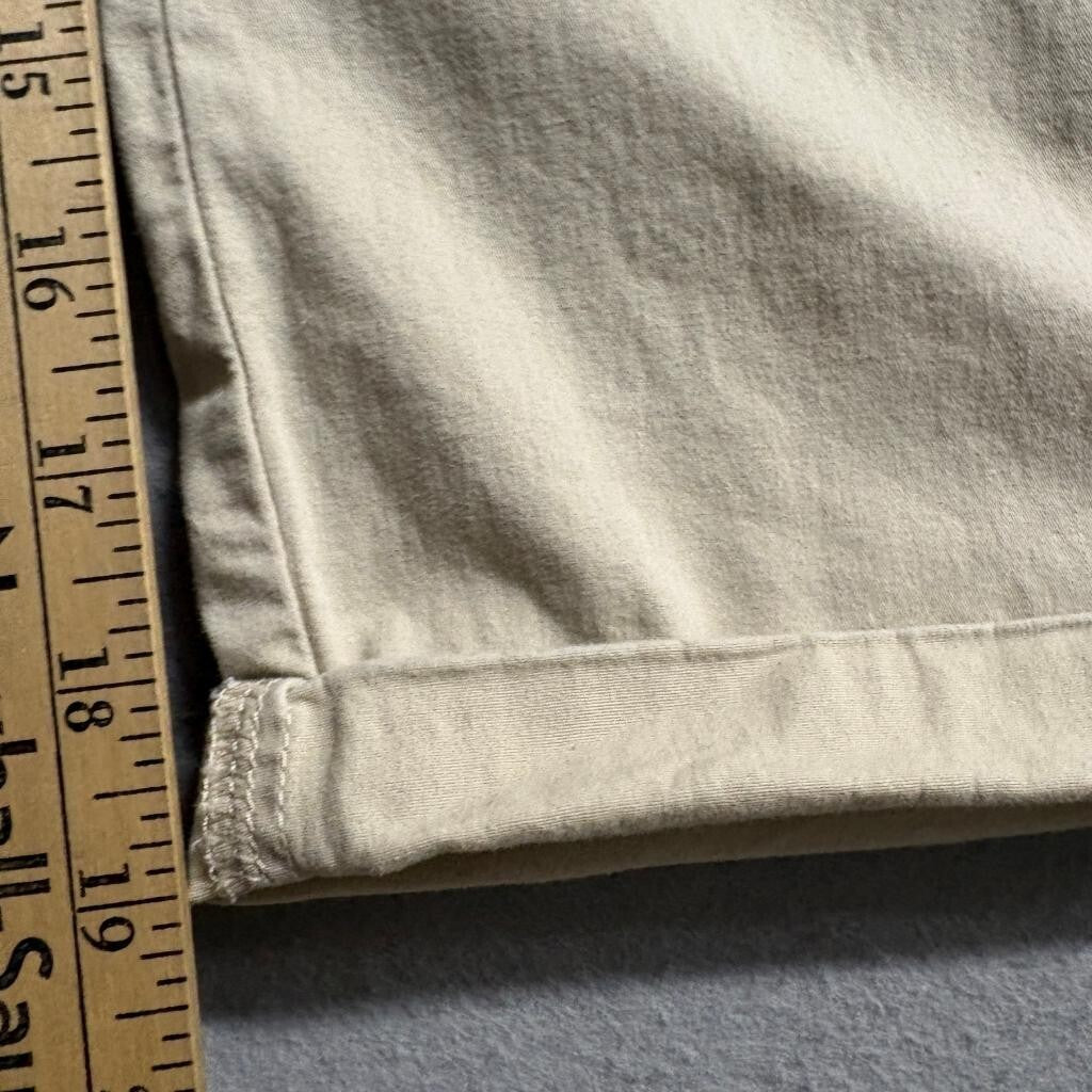 Lee Women Stretch Waist Cargo Pants Beige Khaki Crop Capris Size 8 Stretch