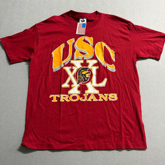 Vintage USC Trojans T-Shirt Mens XL Red Single Stitch Trau & Loevner USA NWT