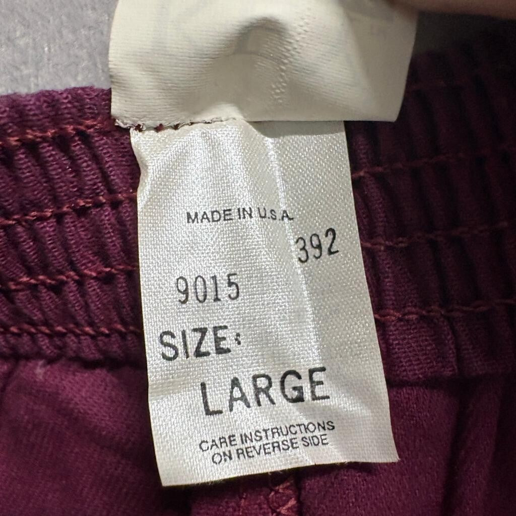 Vintage Key Elements Mens Large Maroon Athletic Shorts Made in USA 3 Stripe