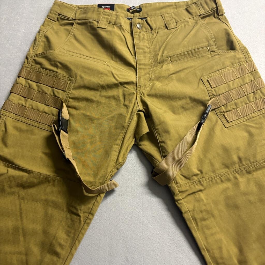 SpryTac Tactical Cargo Pants Mens 38x32 Coyote Brown Ripstop Combat Utility