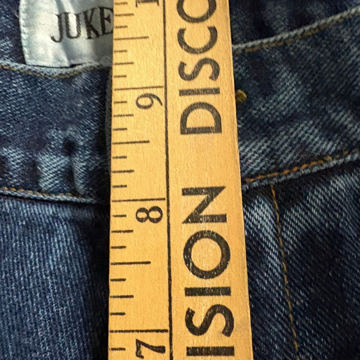 Vintage Juke Box Y2K Flare Jeans Womens Size 5 Low Rise Criss Cross Hem Blue