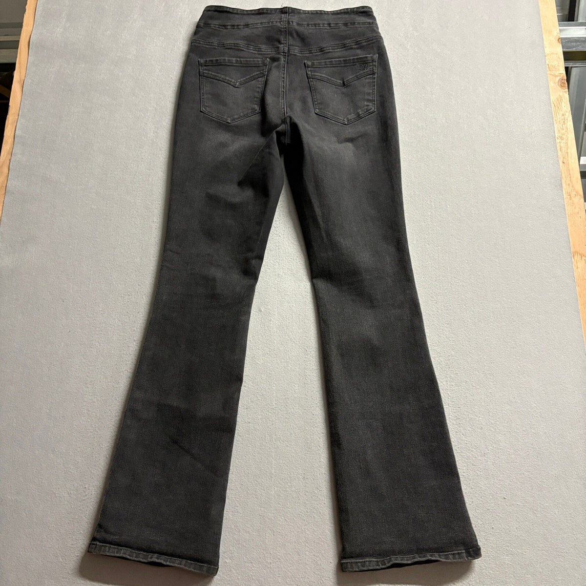 DG2 Diane Gilman Women Bootcut Jeans Size 8-10-12T Gray Stretch Denim Pull On