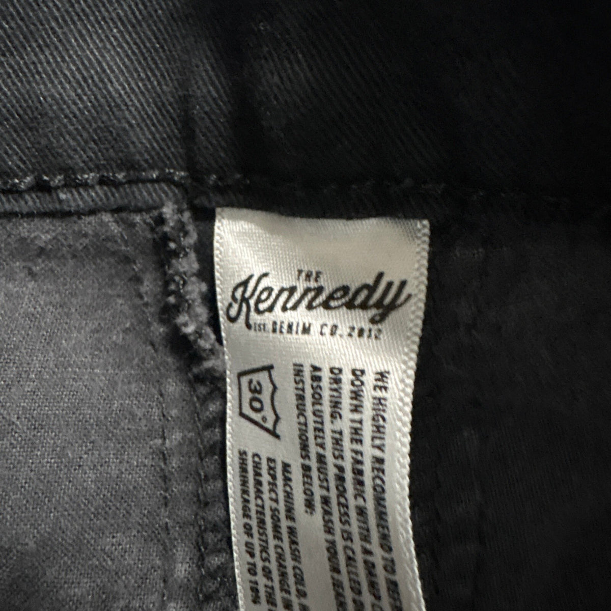 The Kennedy Denim Co Mens Size 30 Slim Straight Black Jeans Made in USA Stretch