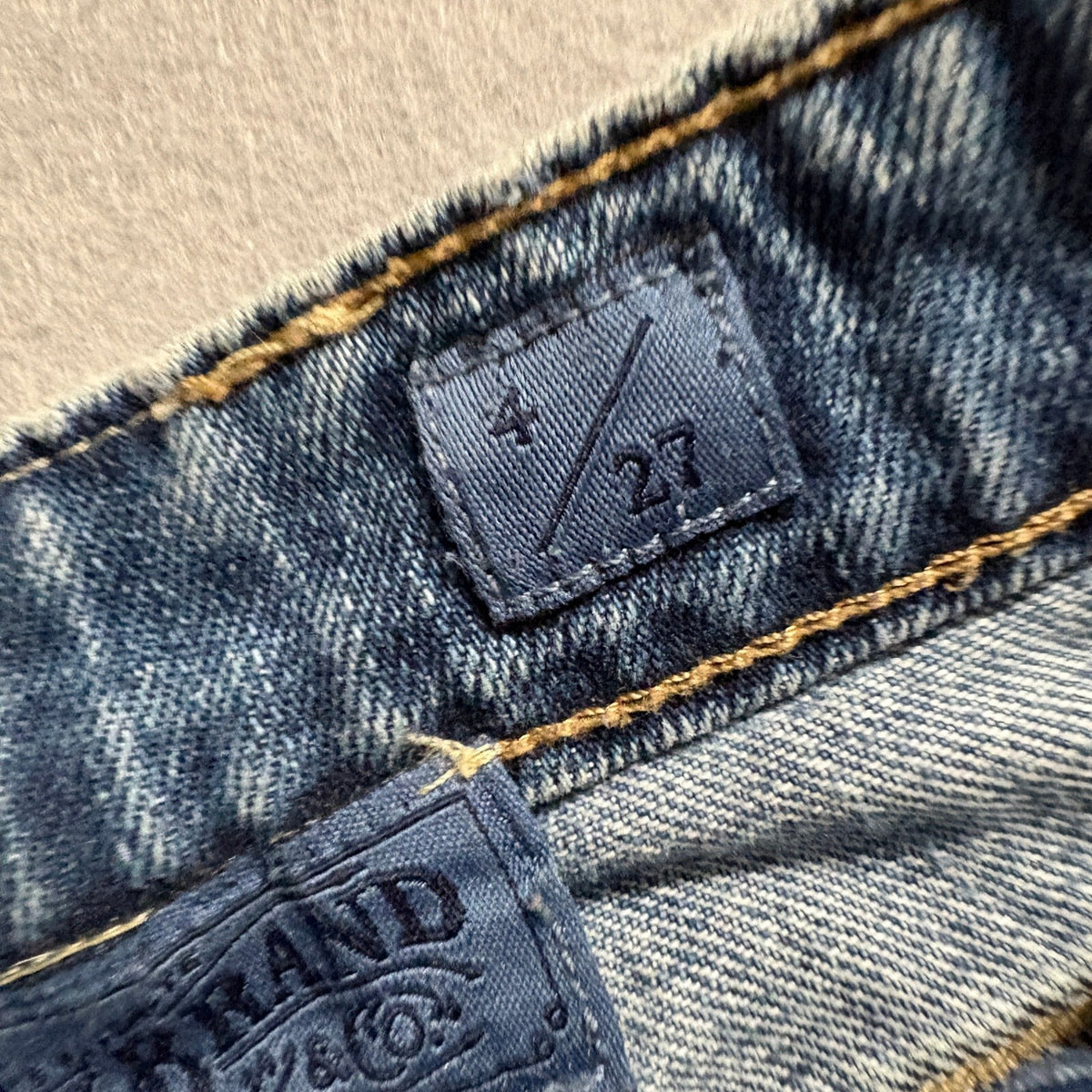 Lucky Brand Patchwork Jeans Womens Size 4 27 Blue Denim Distressed Straight Leg