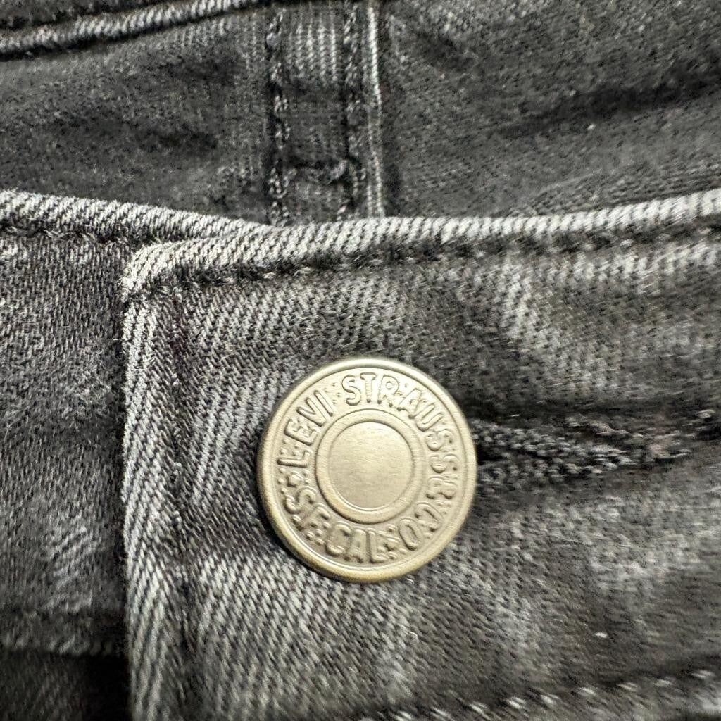 Levis 711 Skinny Jeans Womens 32 Gray Black Denim Stretch Pants Inseam 26